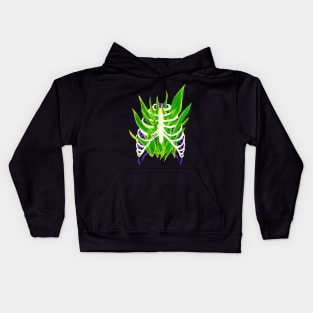 Snake plant and human rib cage sketch Kids Hoodie